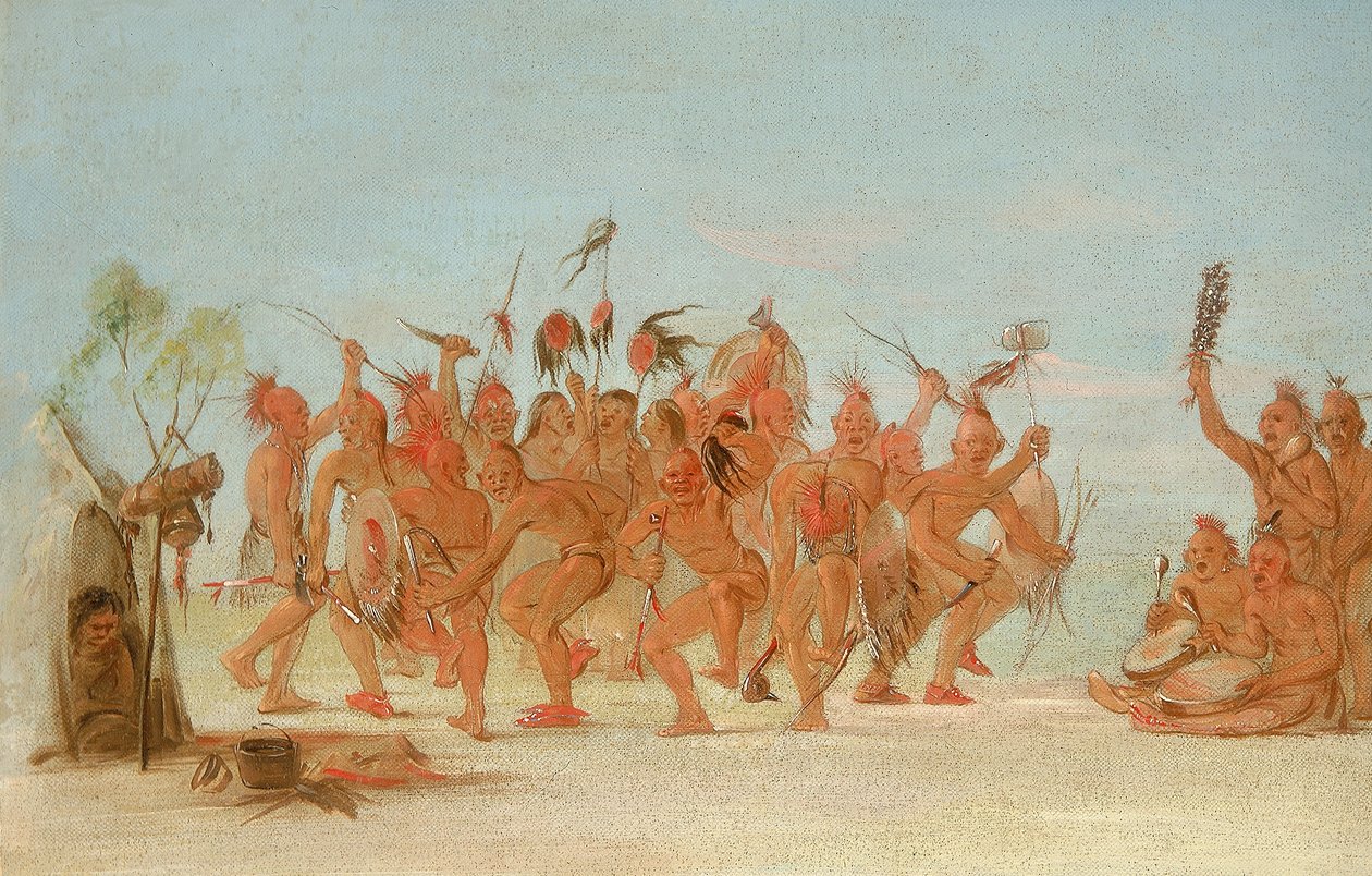 Dançar ao som do Medicine Bag of the Brave de George Catlin