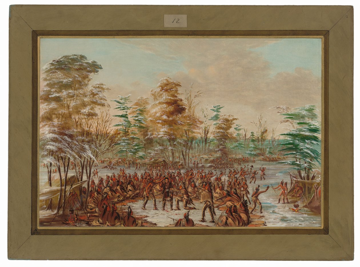 De Tonty pede a paz na aldeia iroquesa.  2 de janeiro de 1680 de George Catlin