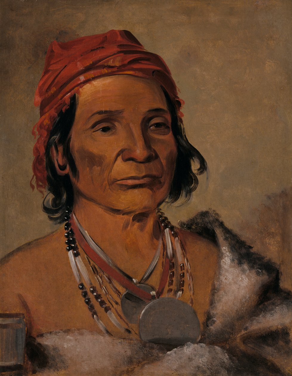 Deep Lake, um velho chefe, 1831. de George Catlin
