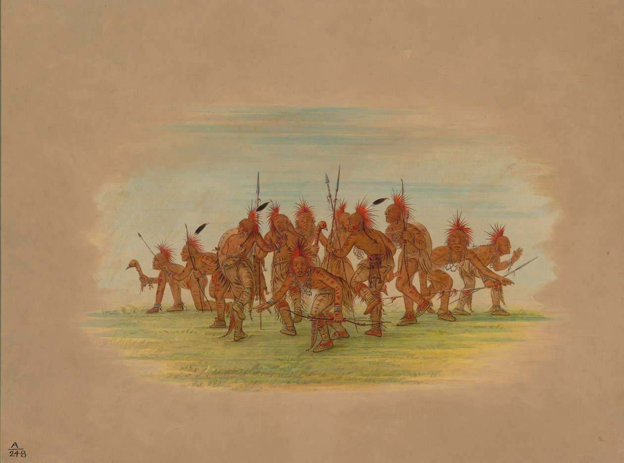Dança da descoberta - Saukie, 1861. de George Catlin