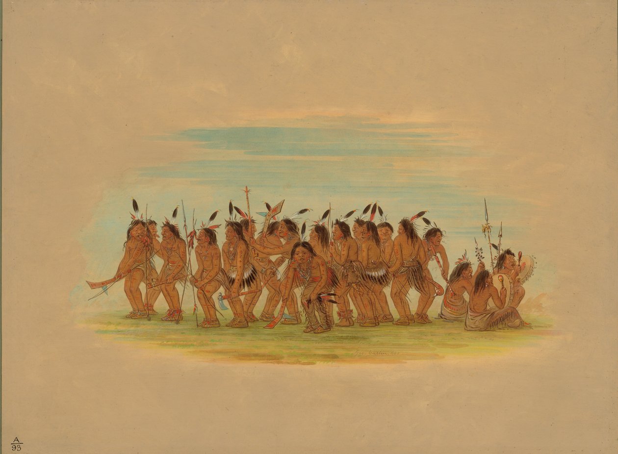 Dança do cão - Sioux, 1861. de George Catlin