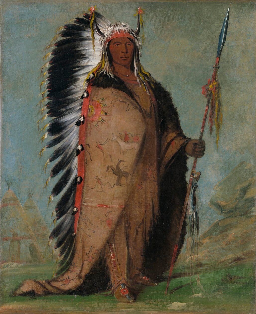 Ee-áh-sá-pa, Rocha Negra, um chefe de Duas Chaleiras de George Catlin