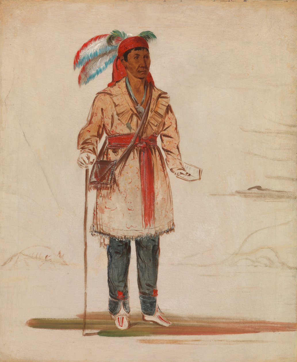Ee-tów-o-kaum, Ambos os lados do rio, Chefe da tribo de George Catlin