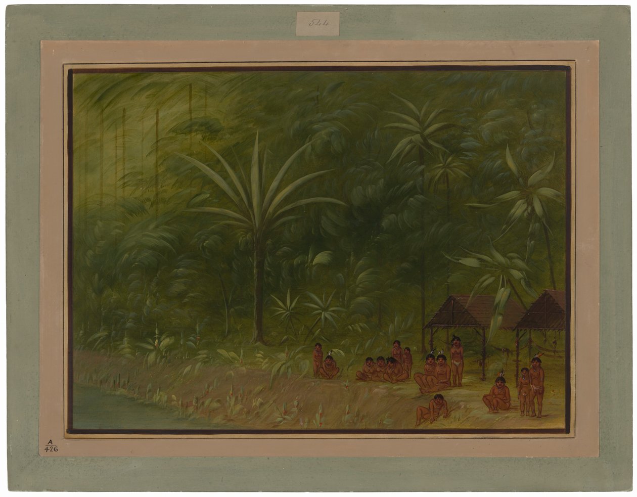 Acampamento de Cocomas - Olhando para a costa de George Catlin
