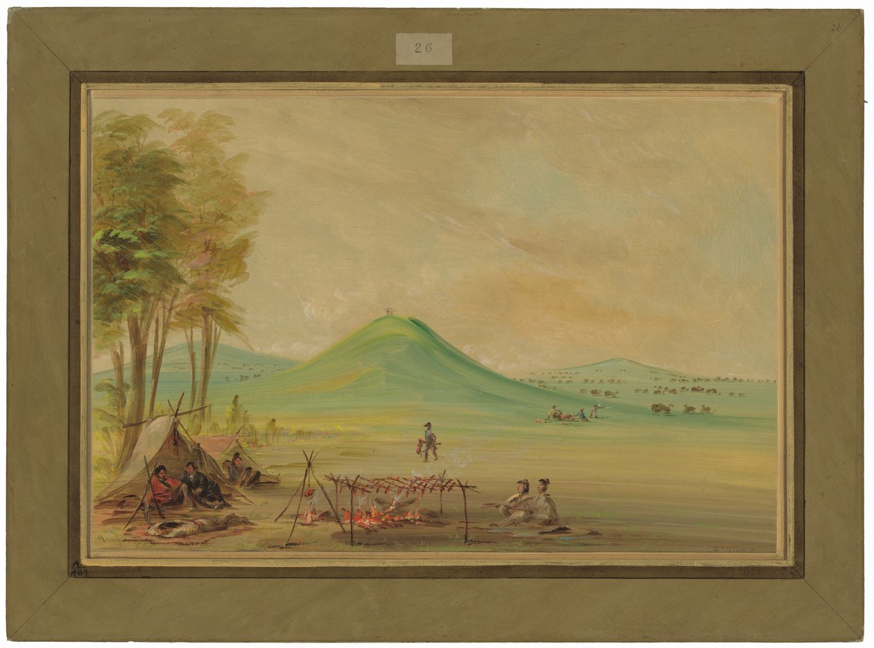 Expedição acampada numa pradaria do Texas. Abril de 1686 de George Catlin