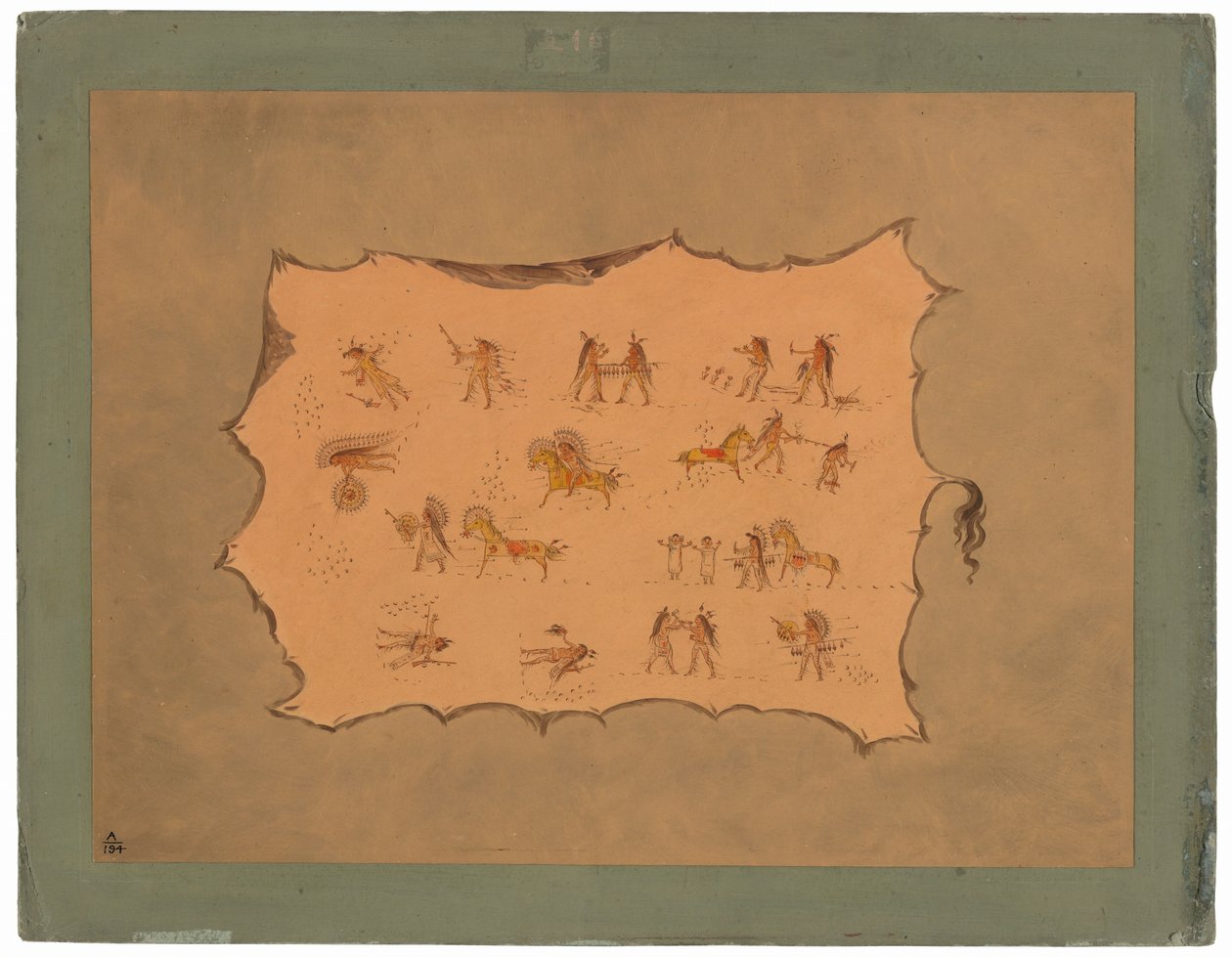 Fac-símile do Manto de Mah-to-toh-pa - Mandan de George Catlin