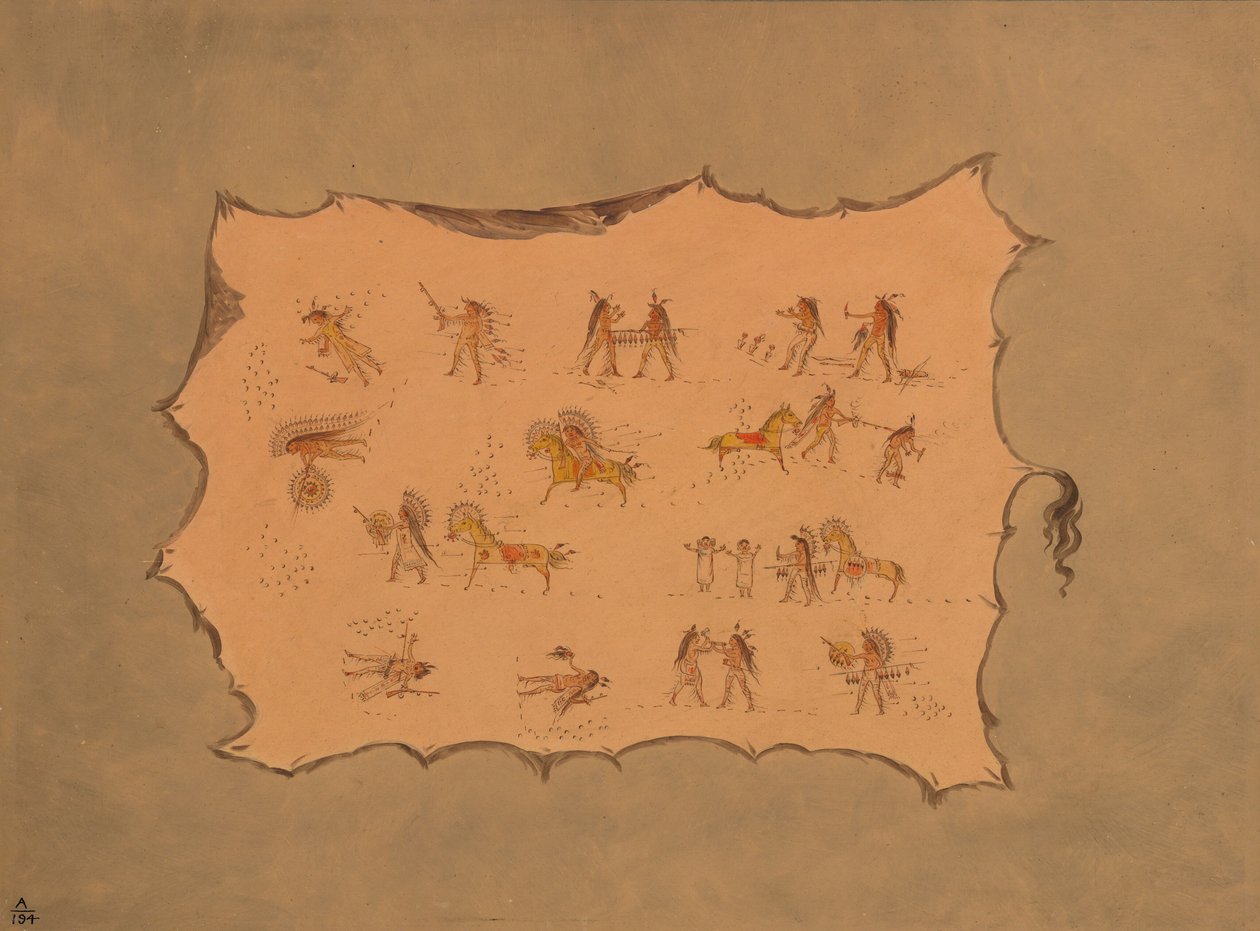 Fac-símile do Manto de Mah-to-toh-pa - Mandan, 18611869. de George Catlin