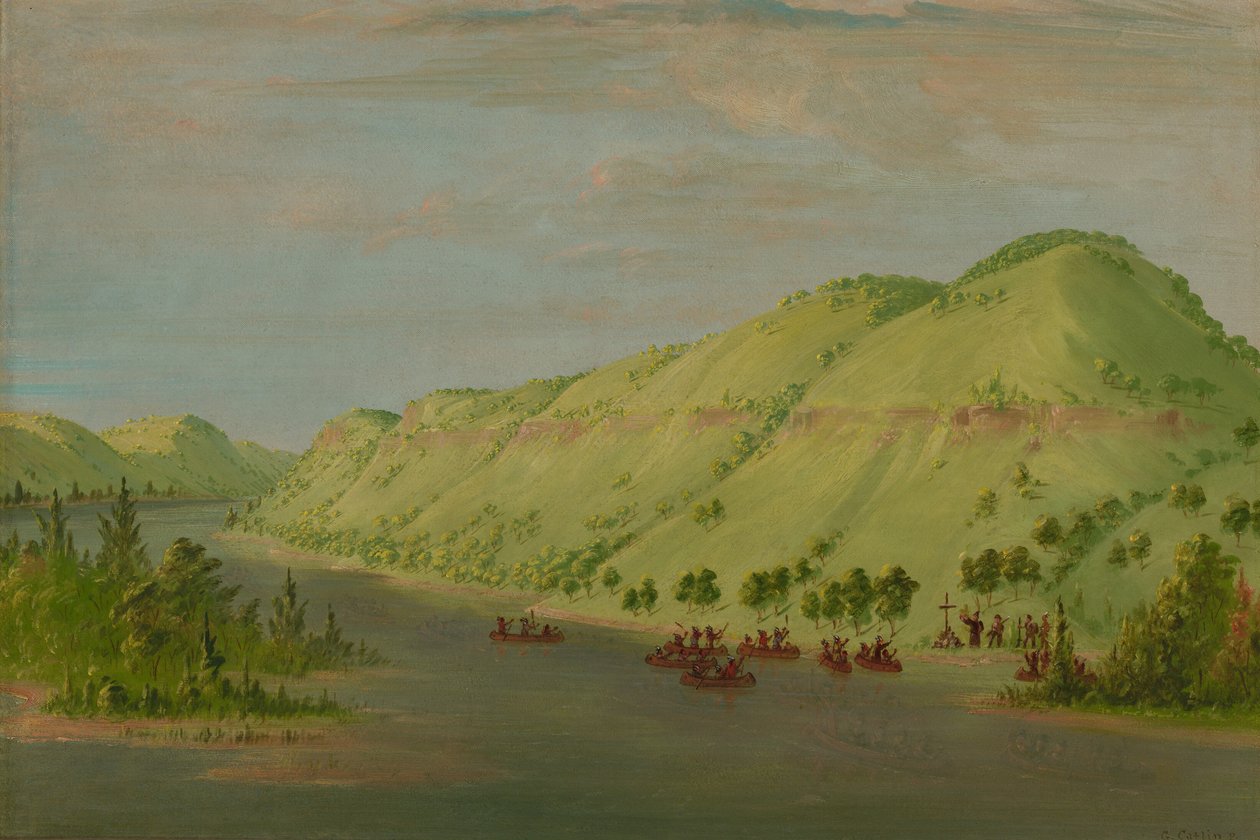 Padre Hennepin deixando o Mississippi para se juntar a La Salle. 8 de maio de 1680, 18471848. de George Catlin