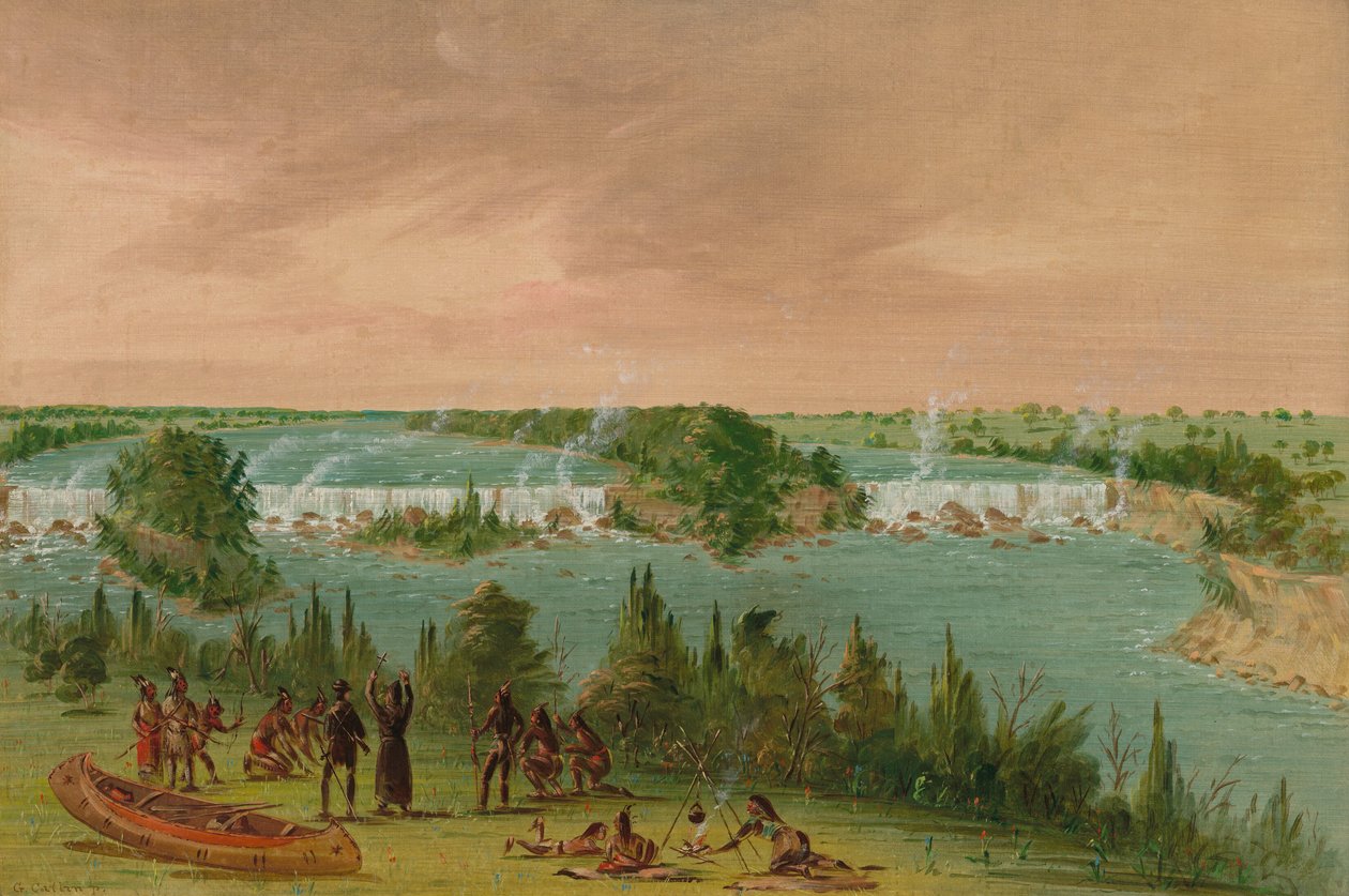 Padre Hennepin e Companheiros nas Cataratas de Santo Antônio. 1º de maio de 1680, 18471848. de George Catlin