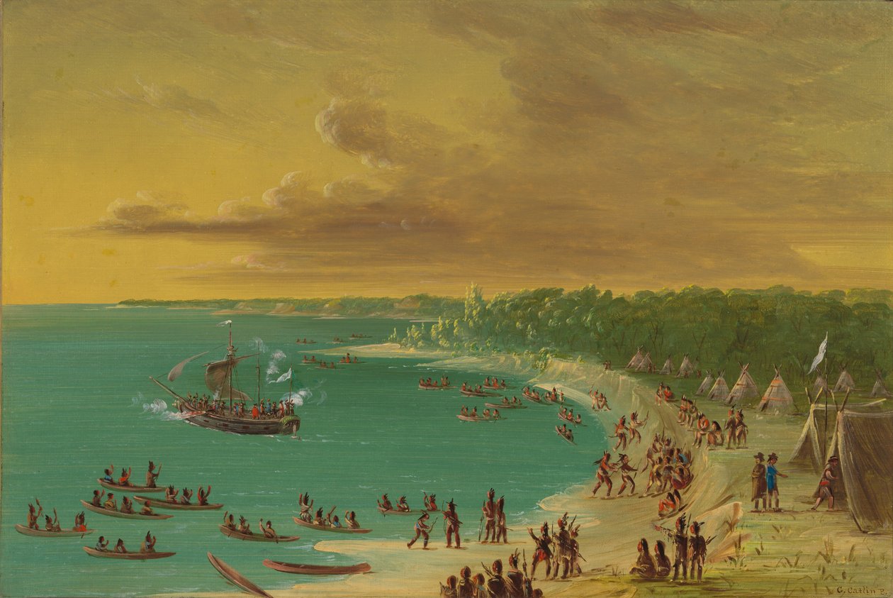 Primeira navegação do Griffin no Lago Erie. 7 de agosto de 1679, 18471848. de George Catlin