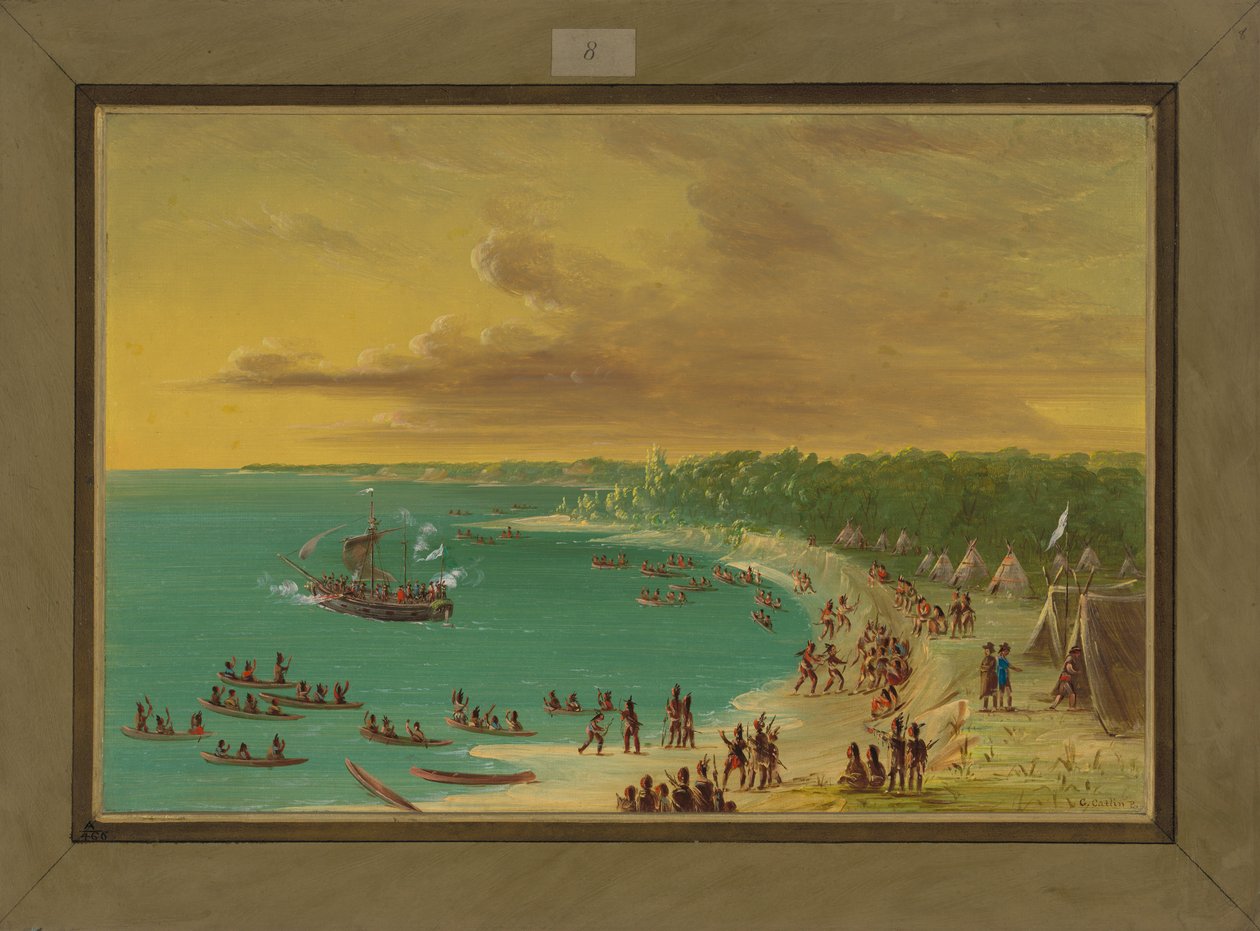 Primeira Vela do Grifo no Lago Erie, 7 de agosto de 1679, 1847-48 de George Catlin