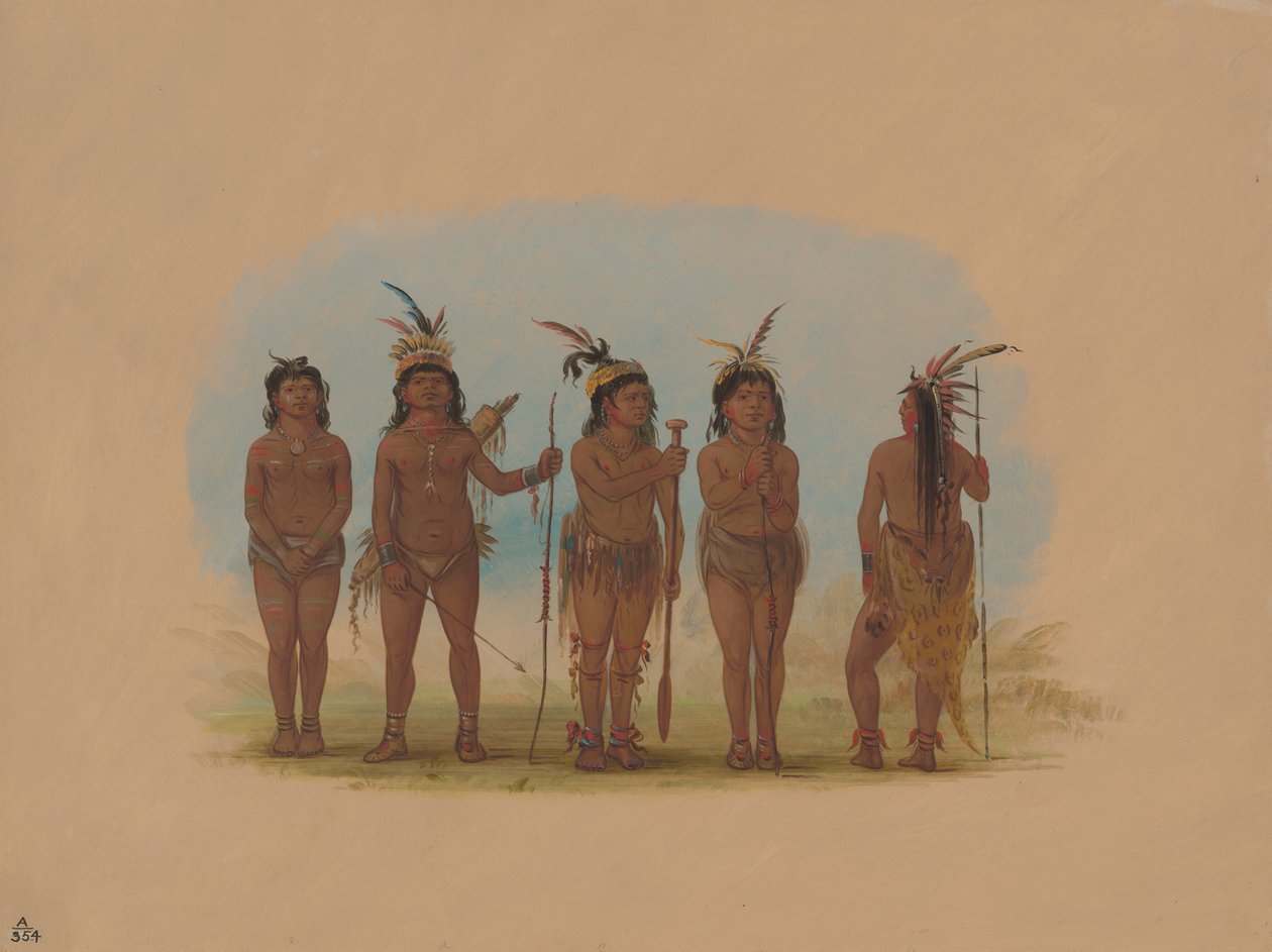 Cinco índios caribenhos, 18541869. de George Catlin