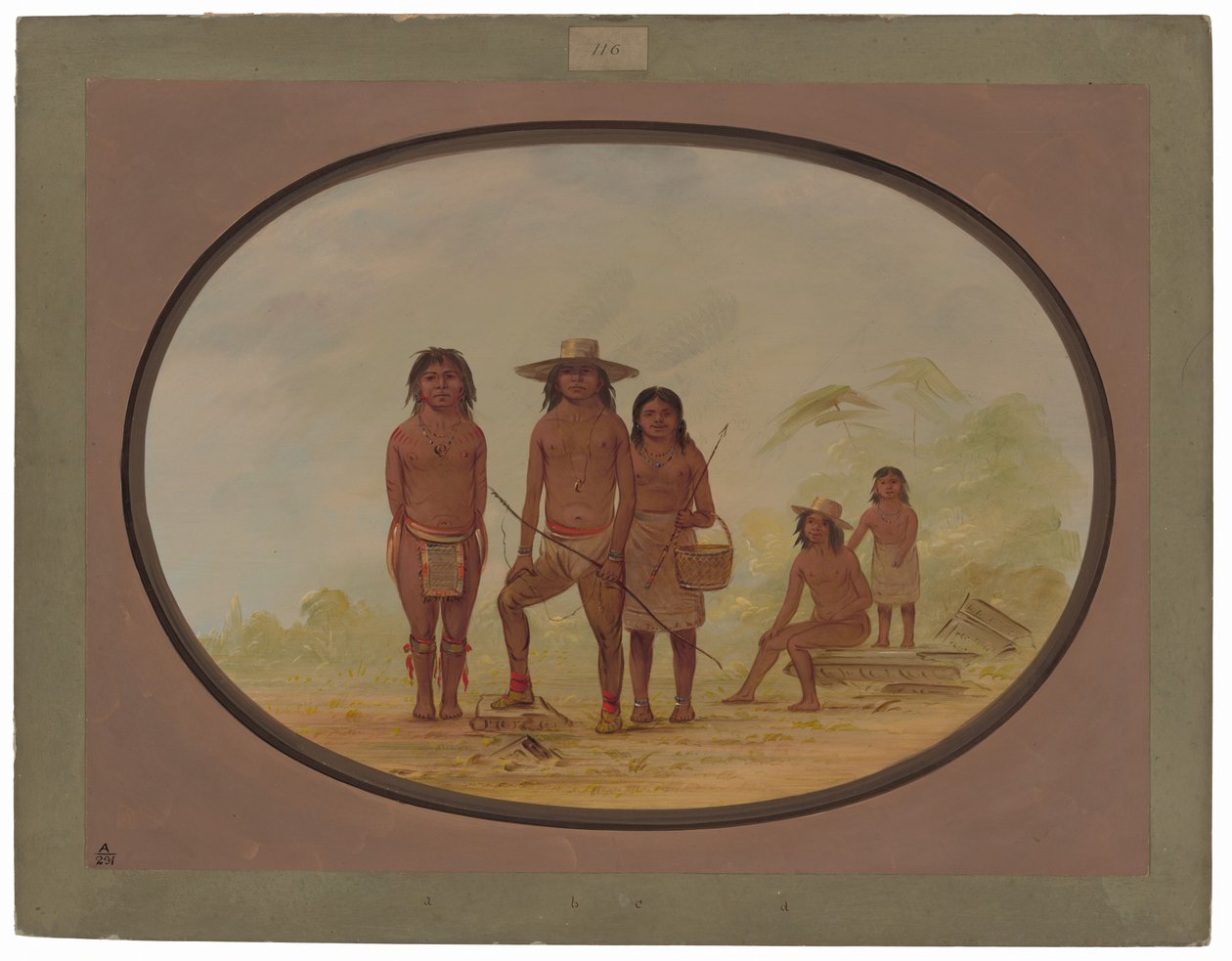 Cinco índios maias de George Catlin