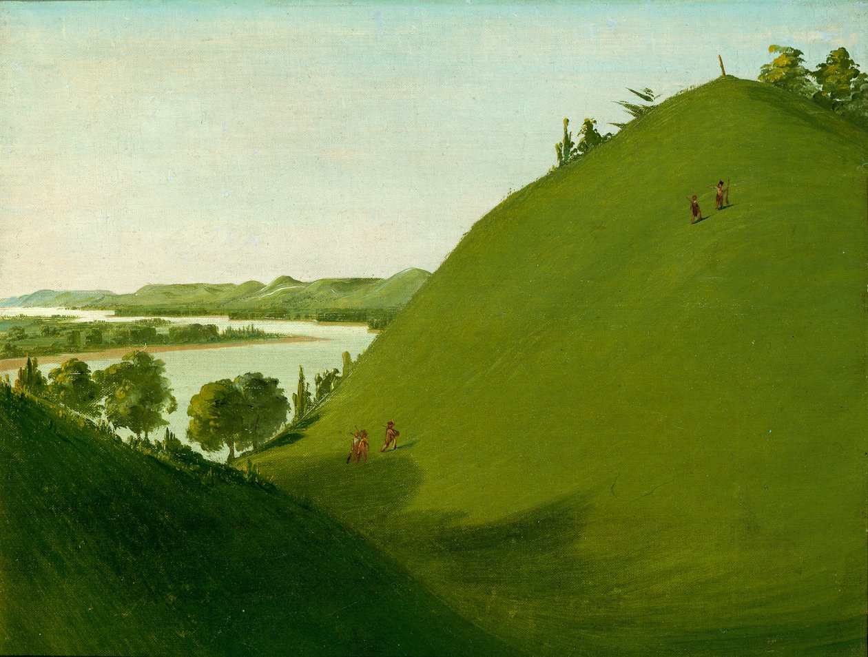 O túmulo de Floyd, onde Lewis e Clark enterraram o sargento Floyd em 1804, 1832. de George Catlin