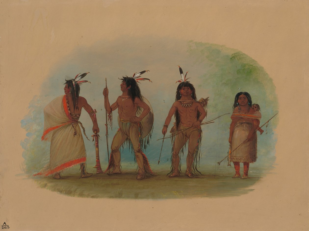 Quatro índios Apachee, 18551869. de George Catlin