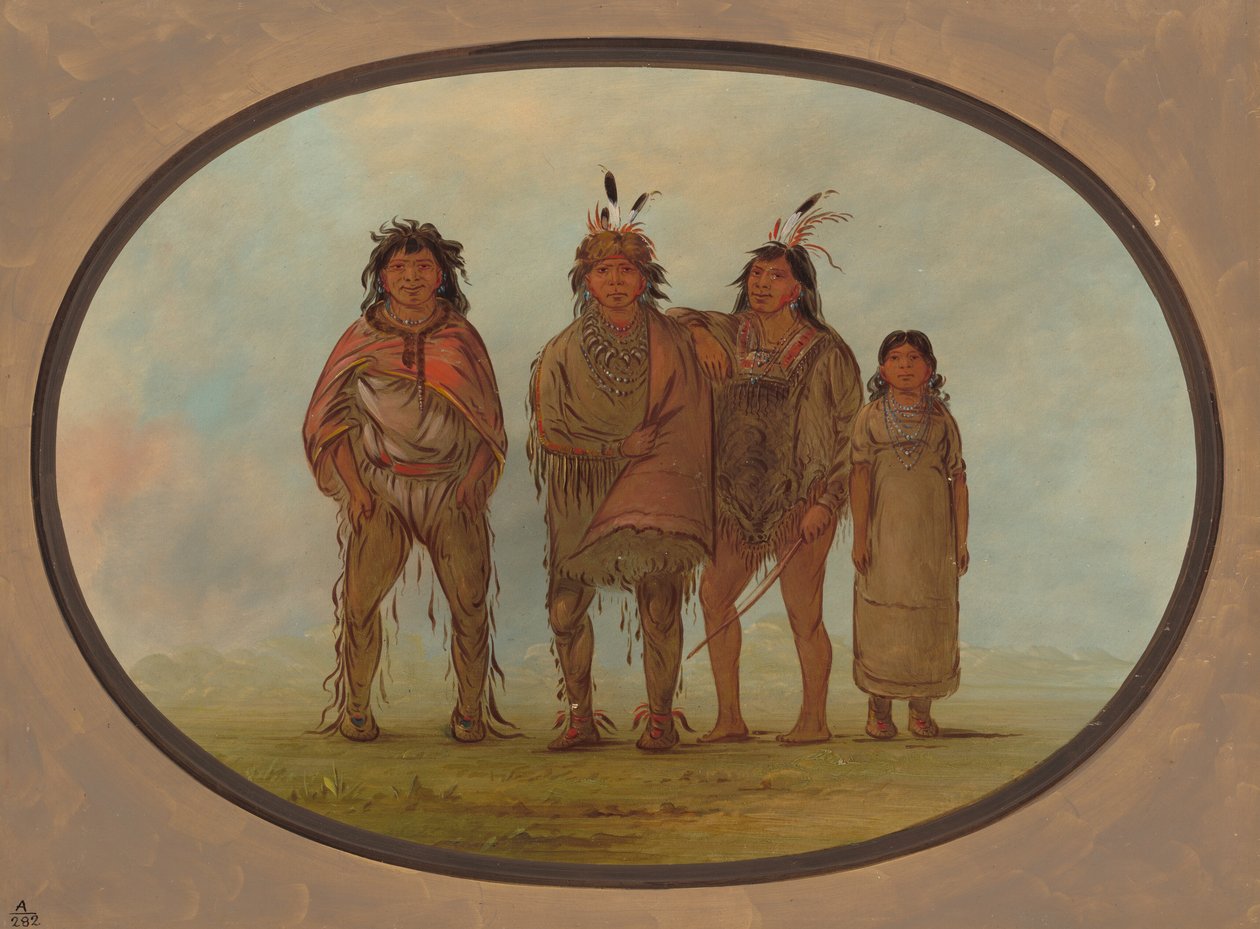 Quatro índios Dogrib, 18551869. de George Catlin
