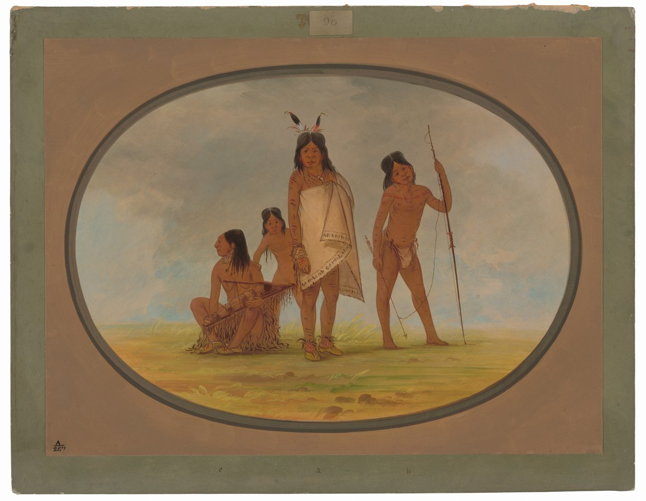 Quatro índios cabeça chata de George Catlin