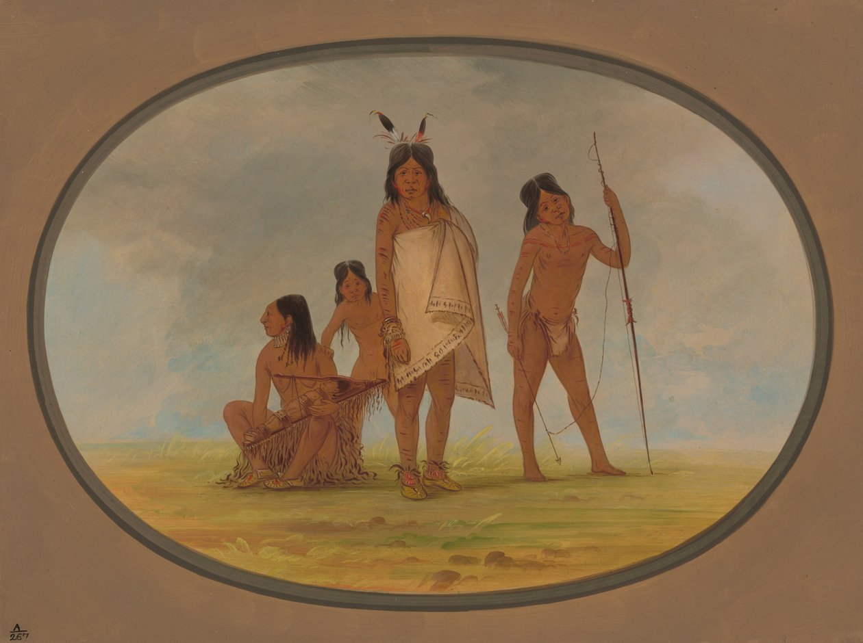 Quatro índios cabeça chata, 18551869. de George Catlin