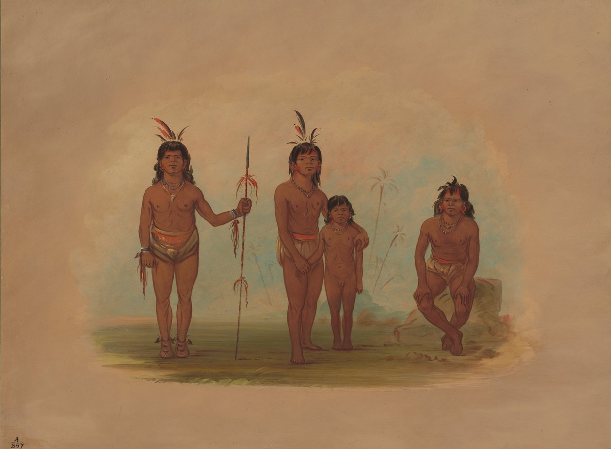Quatro índios Goo-a-give, 18541869. de George Catlin