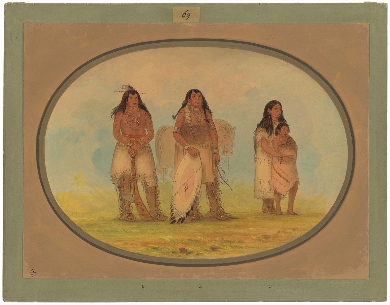 Quatro índios Kiowa de George Catlin