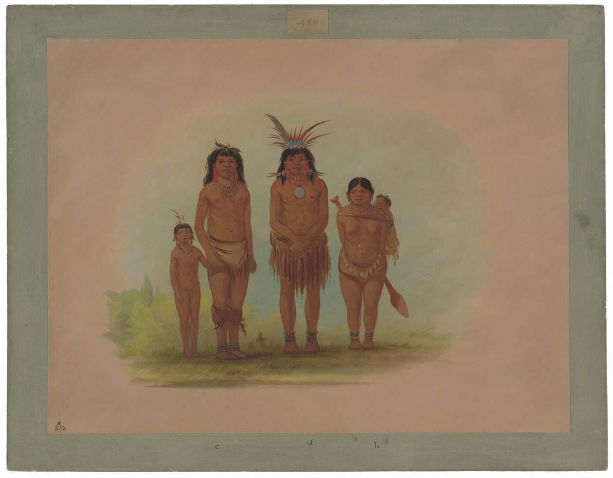 Quatro índios Sepibo de George Catlin