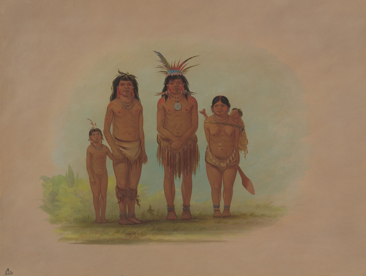 Quatro índios Sepibo, 18541869. de George Catlin