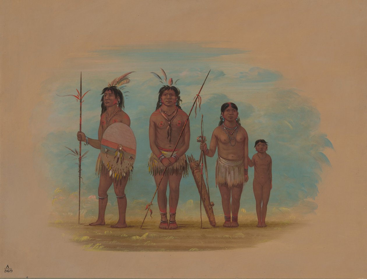 Quatro índios do Xingu, 18541869. de George Catlin