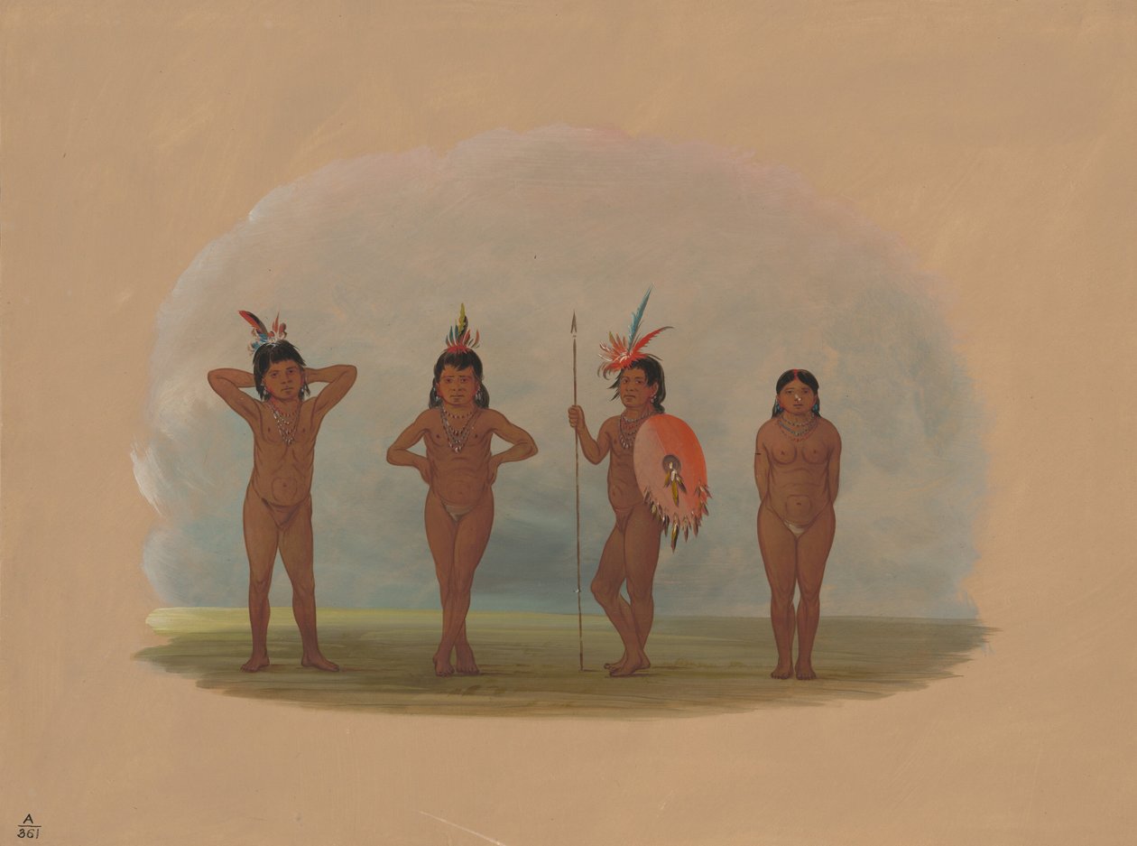 Quatro Crianças Zurumati, 18541869. de George Catlin