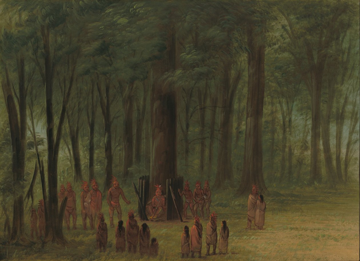 Funeral de Black Hawk - Saukie, 18611869. de George Catlin