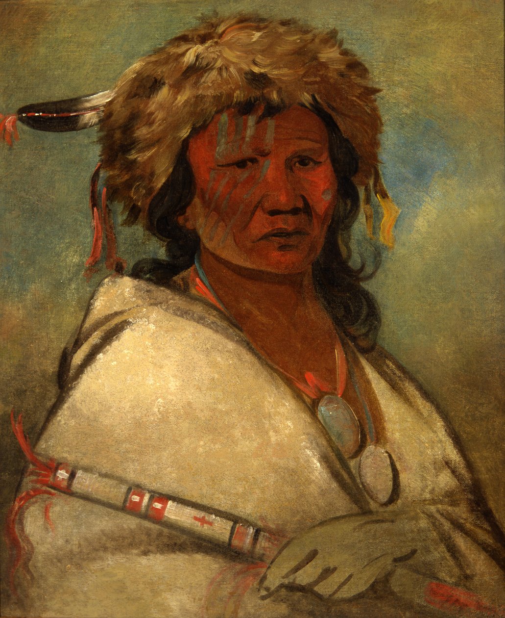 Grande Herói, um chefe, 1845. de George Catlin