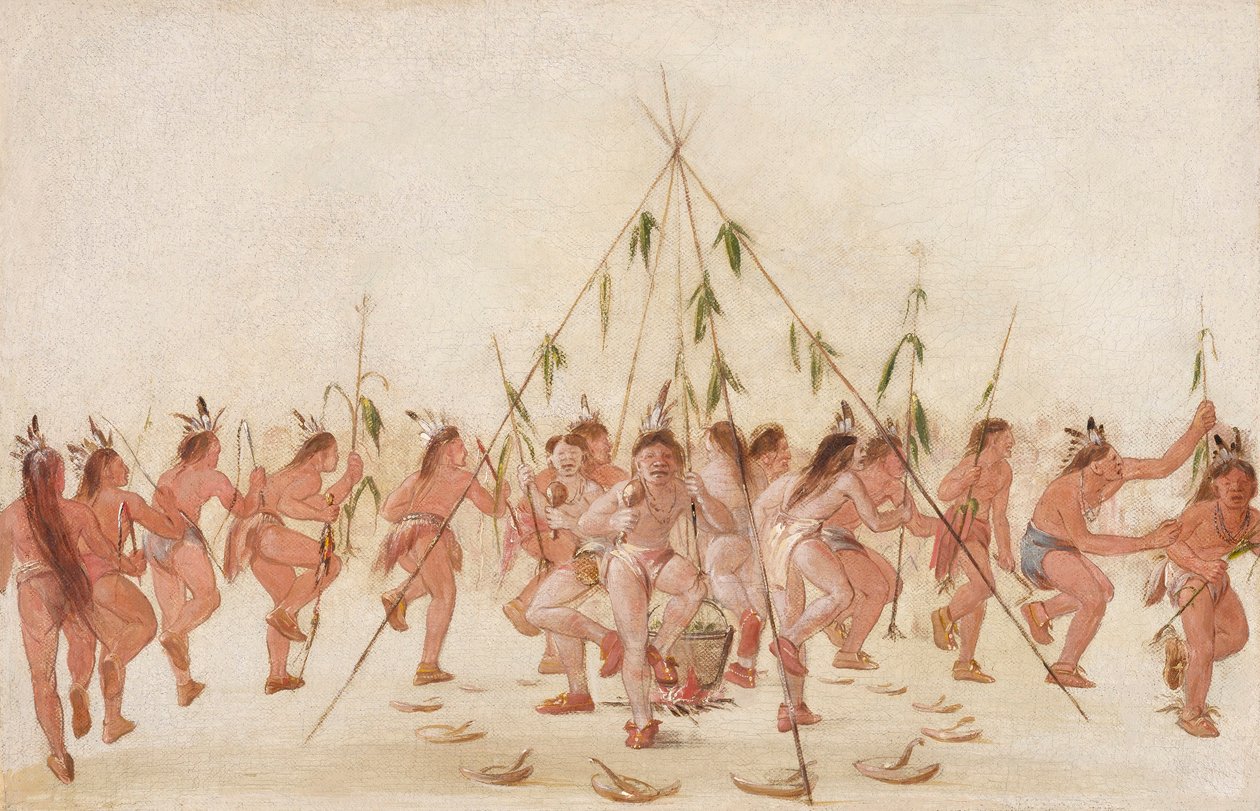 Dança do Milho Verde, Hidatsa de George Catlin