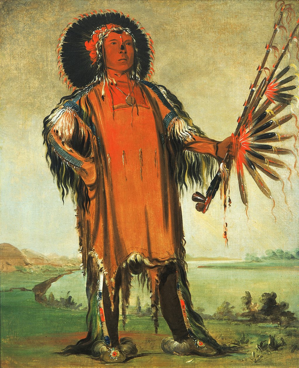 Ha-na-tá-nu-maúk, Chefe Lobo, Chefe Chefe da Tribo, 1832. de George Catlin