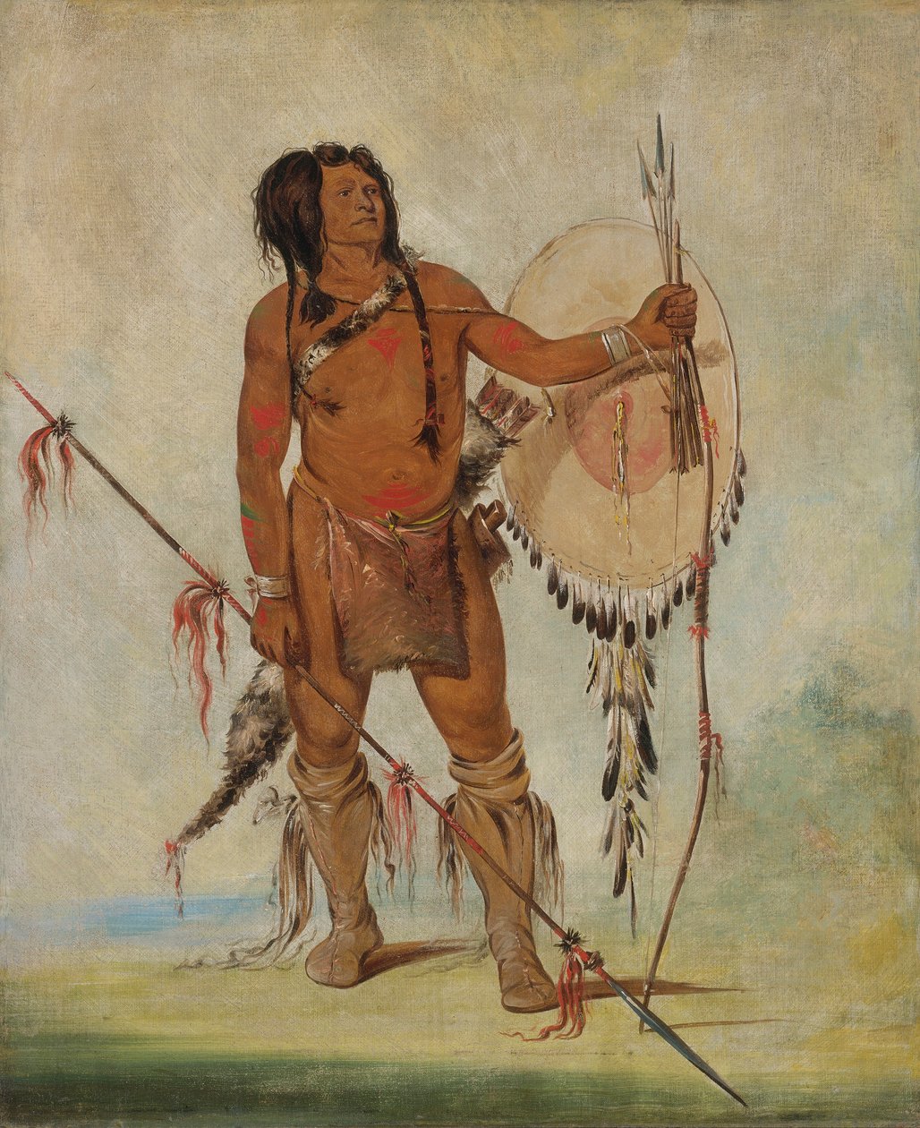 His-oo-sán-chees, Pequeno Espanhol, um Guerreiro de George Catlin