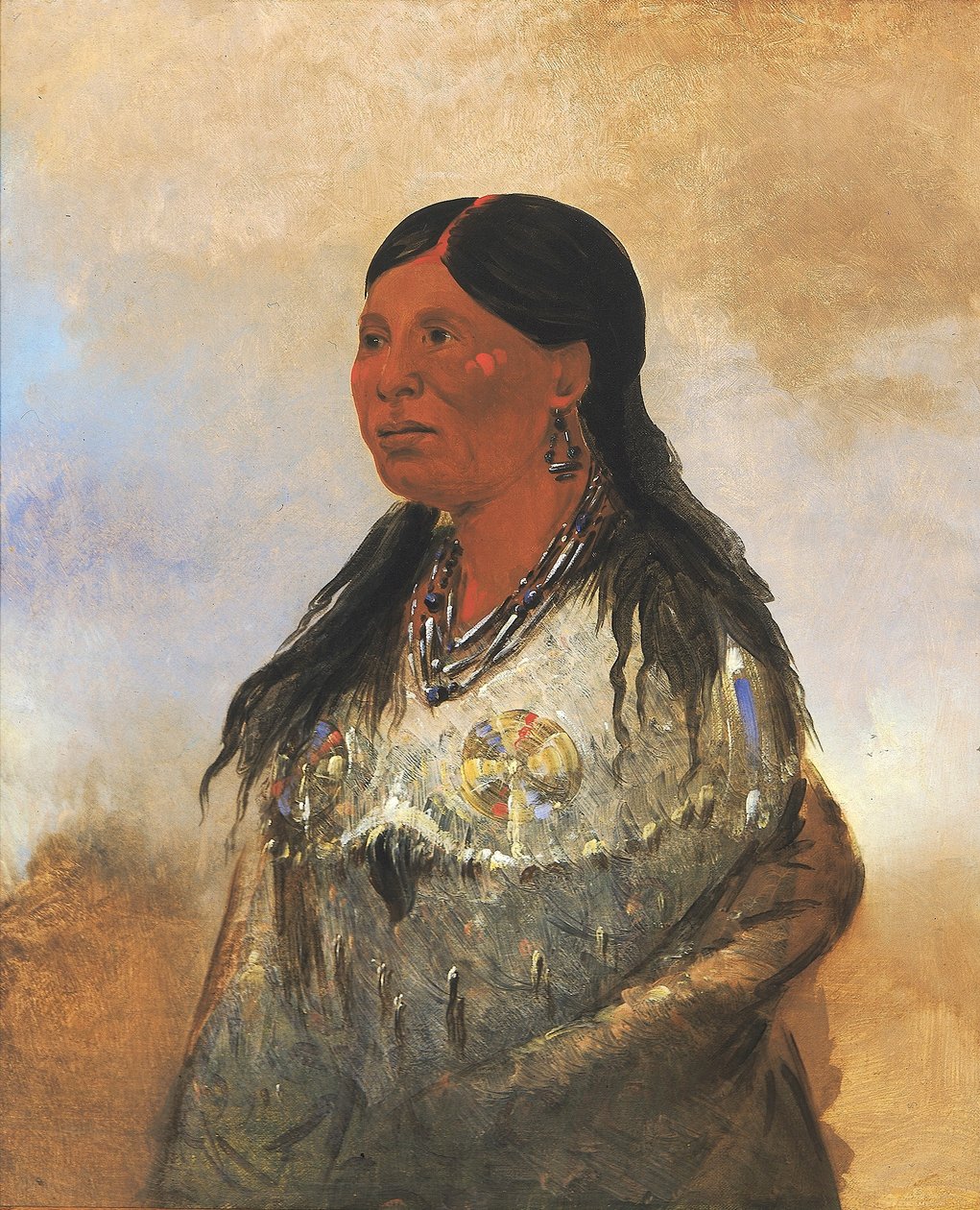 Hón-je-a-pút-o, Mulher do Apanhador de Ursos de George Catlin