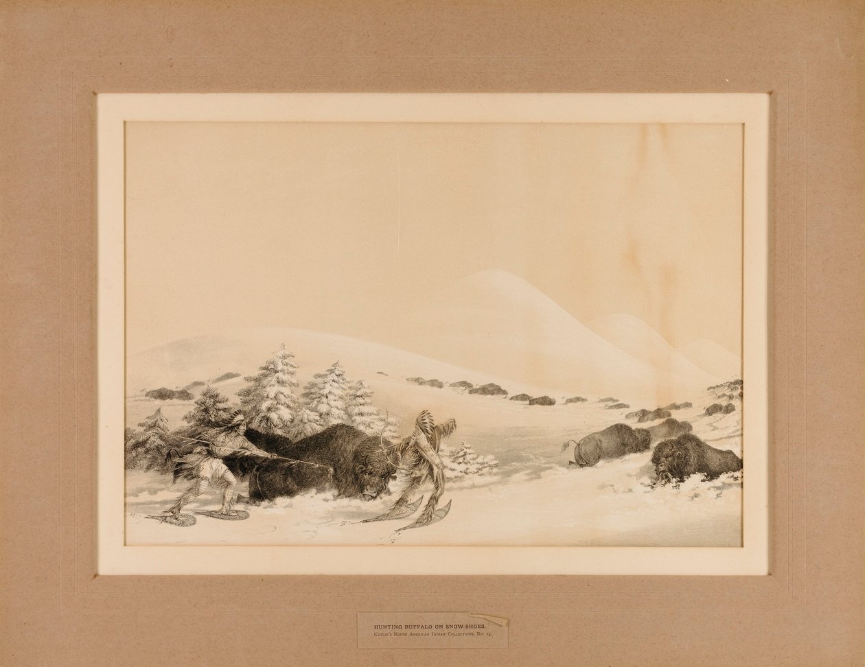 Caça ao búfalo na neve--no. 15 de George Catlin
