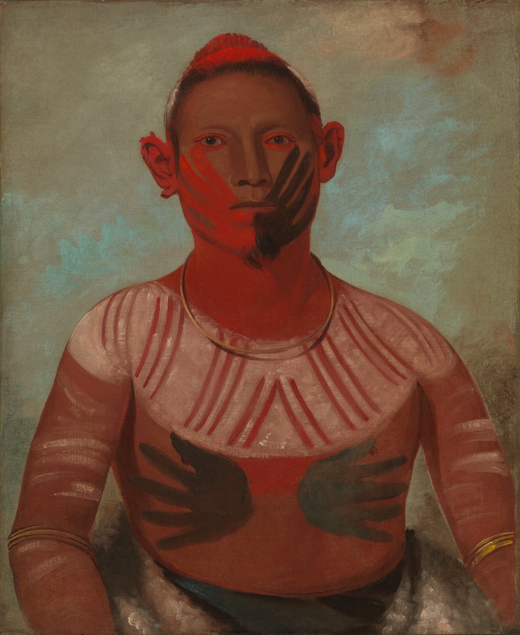 I-o-wáy, um dos principais guerreiros de Falcão Negro de George Catlin