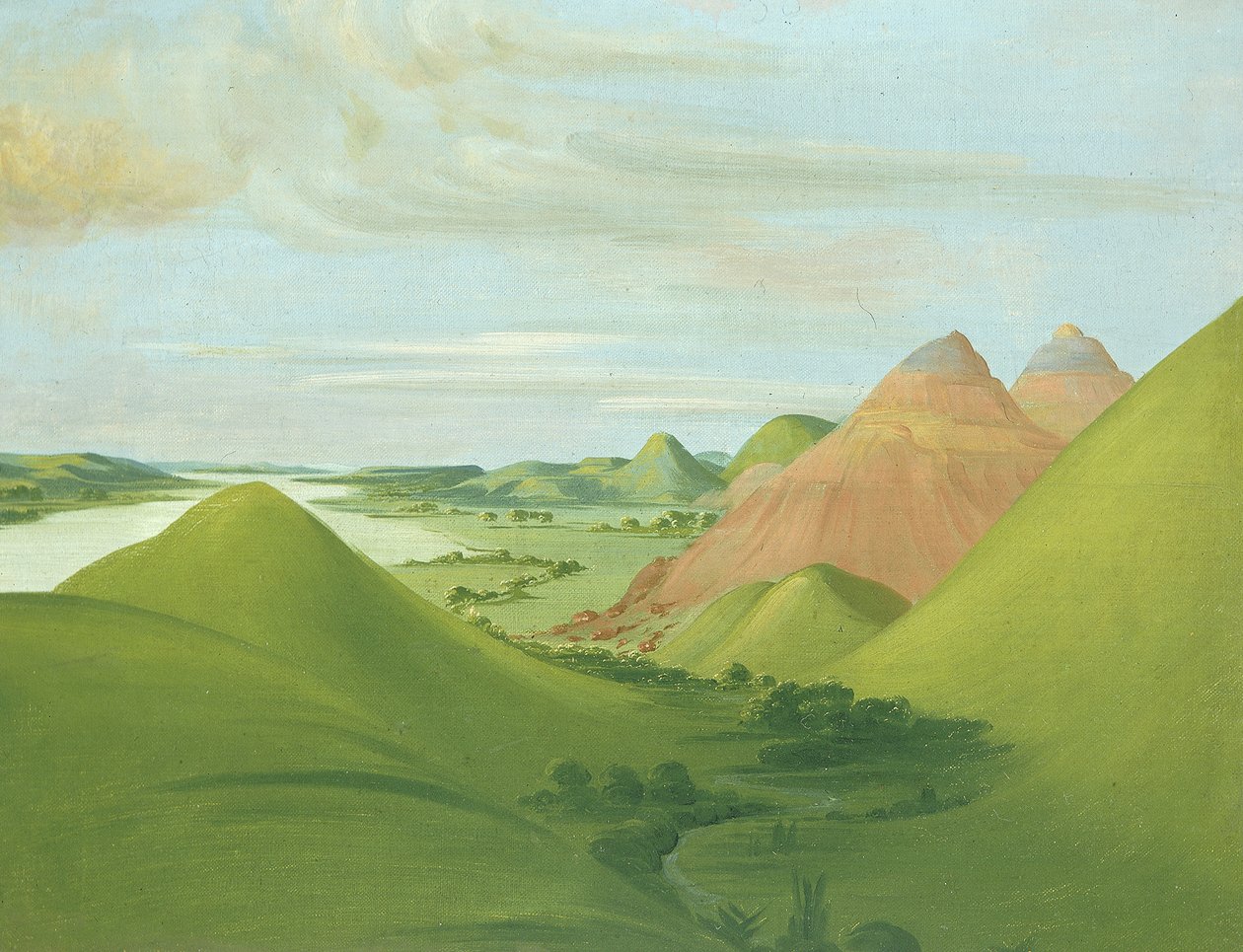 Iron Bluff, 1200 milhas acima de St. Louis, 1832. de George Catlin