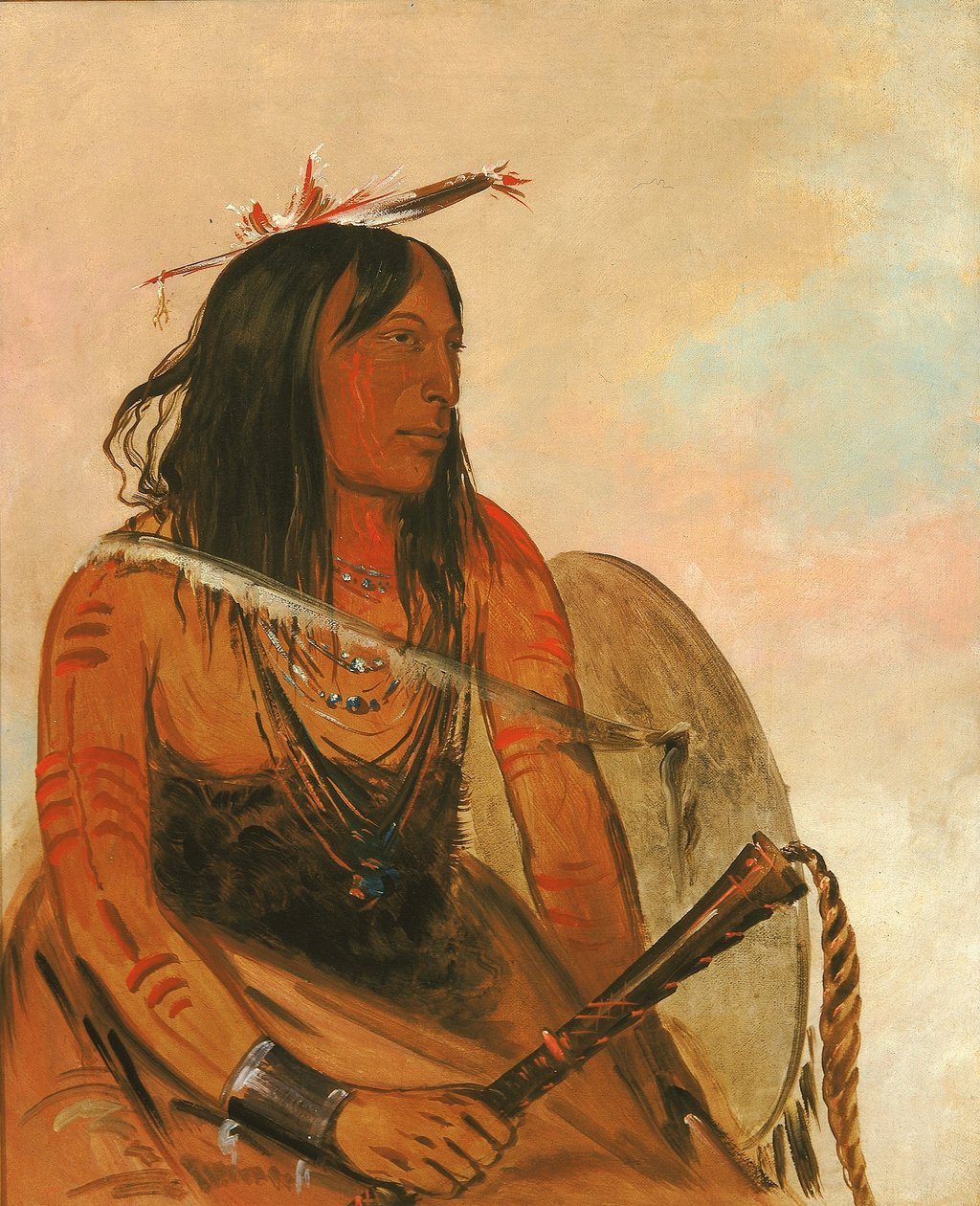 Ish-a-ró-yeh, Aquele que carrega um lobo, um bravo ilustre de George Catlin