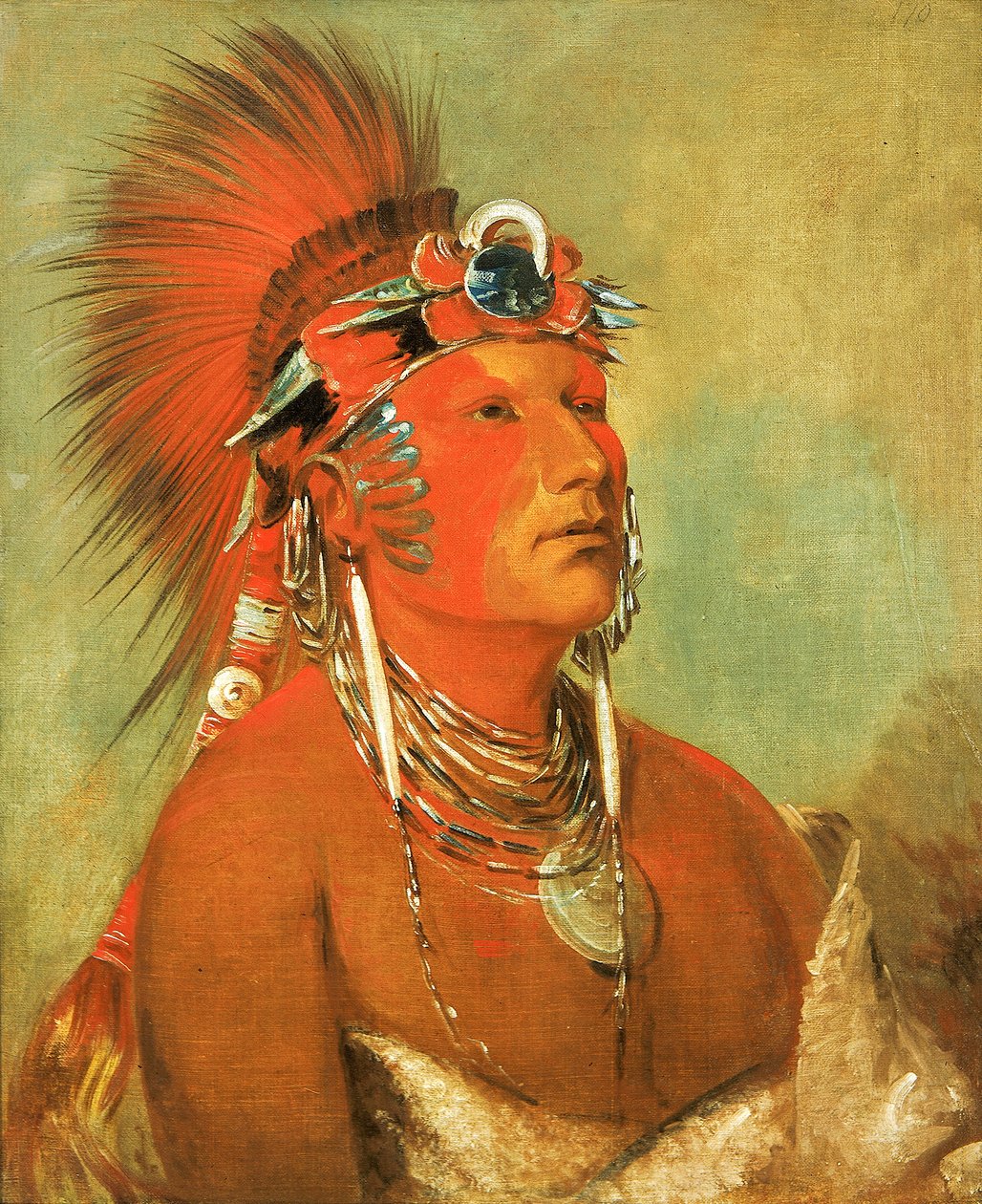 Jee-hé-o-hó-shah, não pode ser derrubado, um guerreiro, 1832. de George Catlin