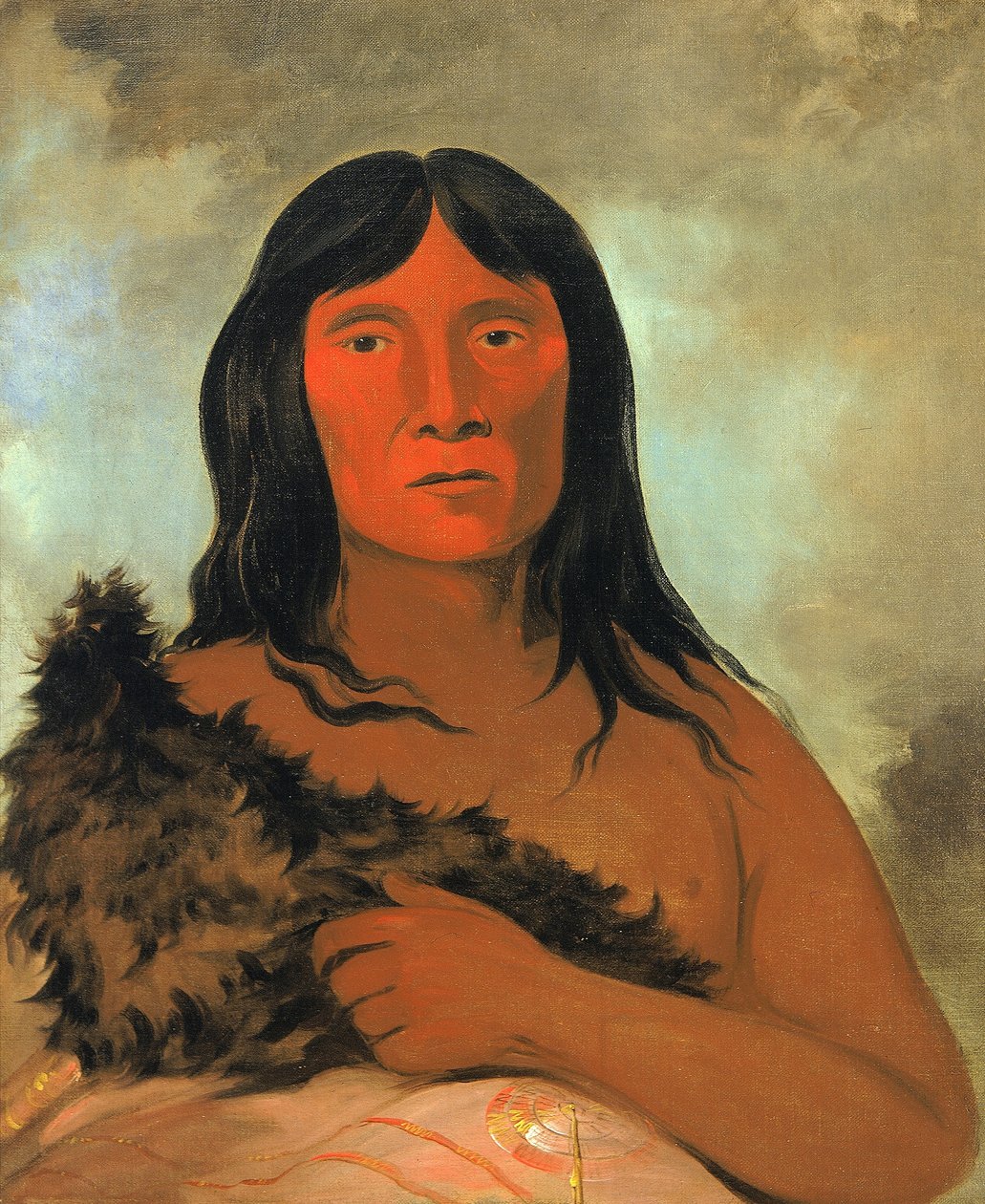 Kay-ée-qua-da-kúm-ee-gísh-kum, Aquele que testa o chão com o seu pé de George Catlin