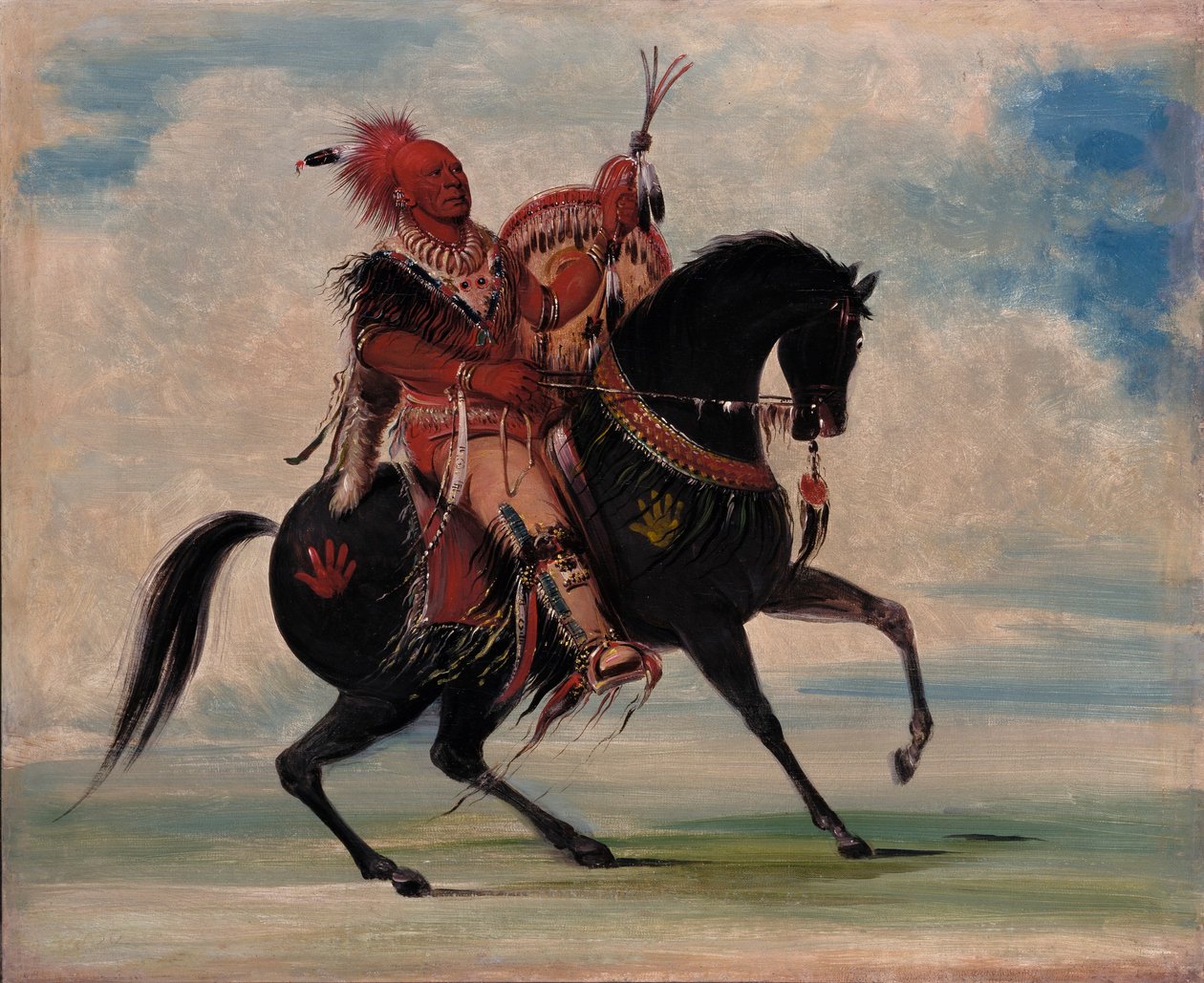 Kee-o-kúk, a raposa vigilante, chefe da tribo, a cavalo de George Catlin