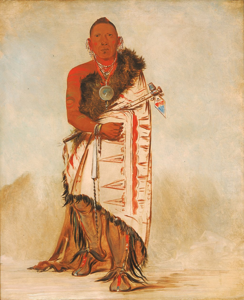 Ki-hó-go-waw-shú-shee, Bravo Chefe, Chefe da Tribo, 1832. de George Catlin