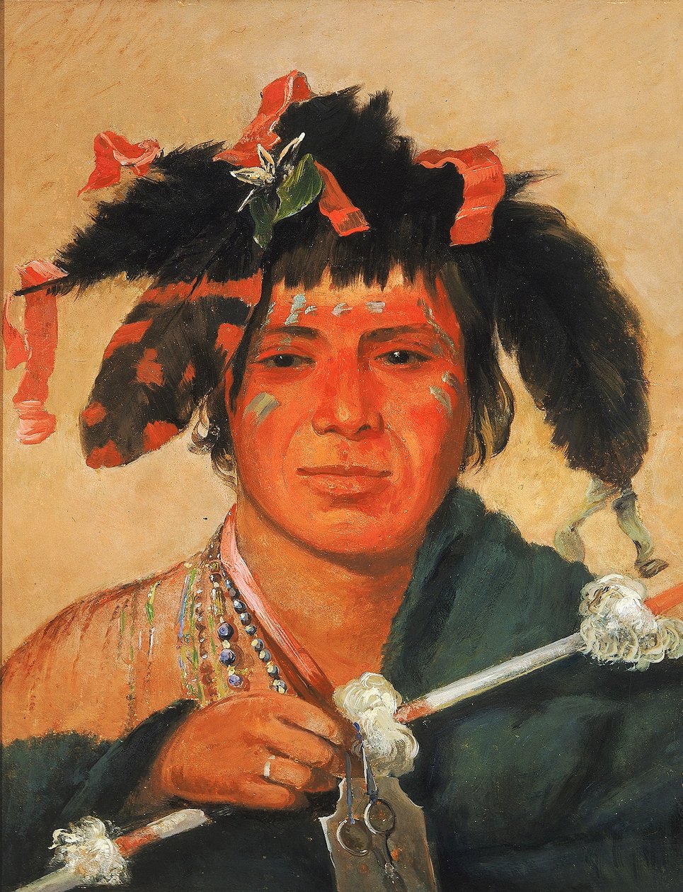 Ko-mán-i-kin-o-haw, Pequena Baleia, um Bravo de George Catlin
