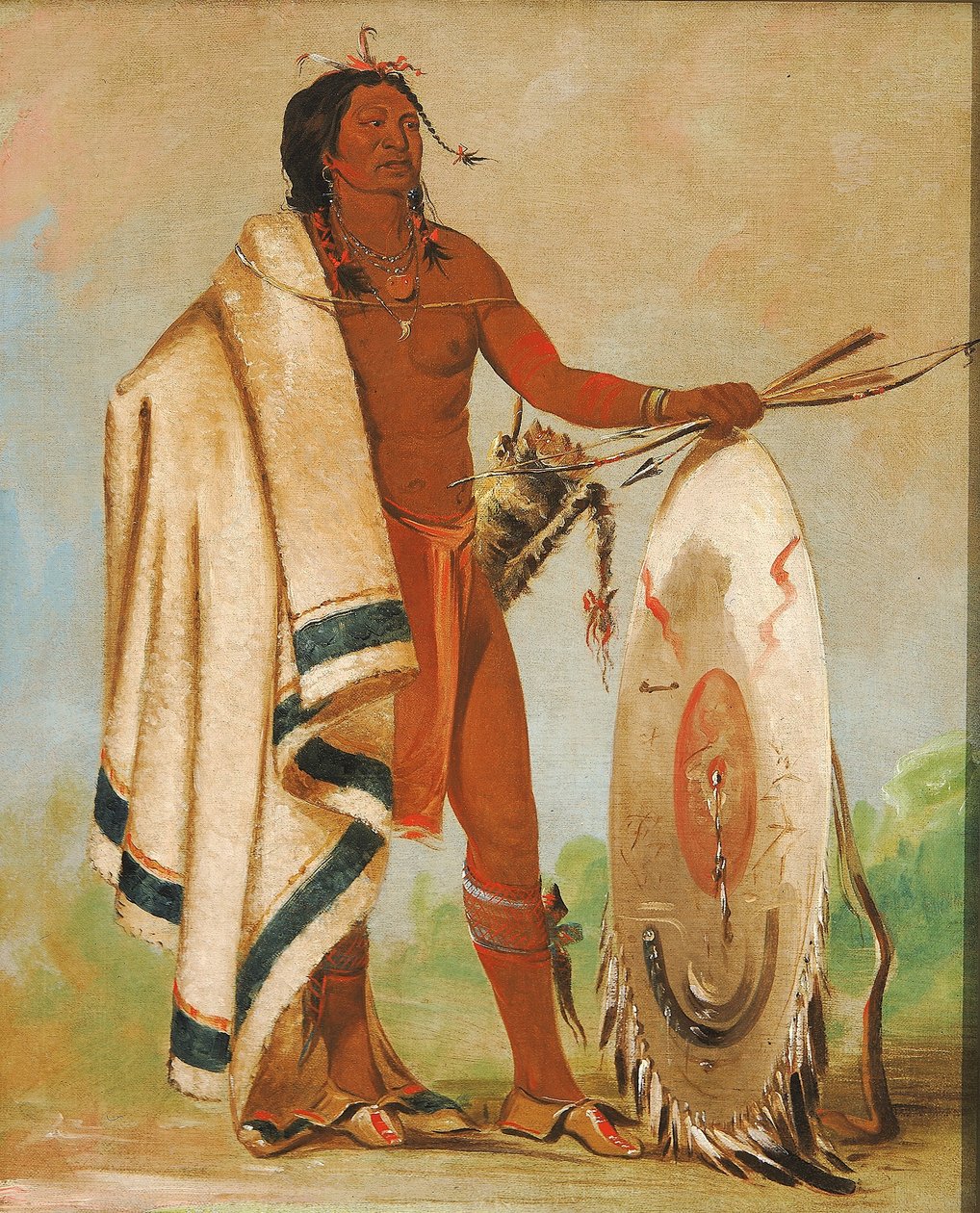 Kotz-a-tó-ah, Escudo Fumado, um Guerreiro Distinto de George Catlin