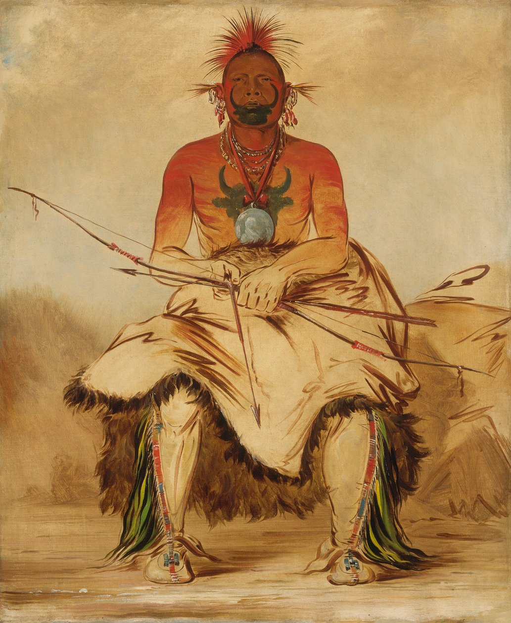 La-dóo-ke-a, Touro Búfalo, um grande guerreiro Pawnee de George Catlin