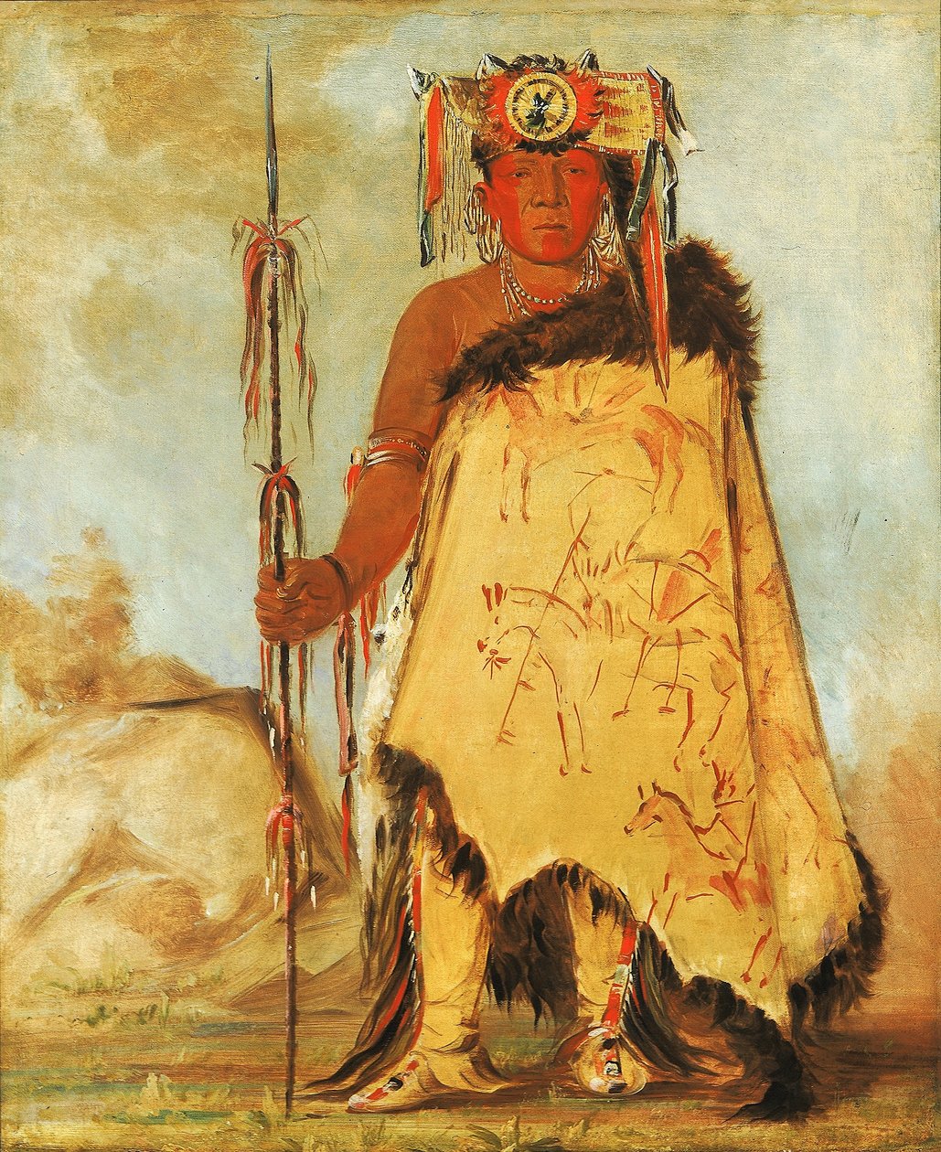 La-wée-re-coo-re-shaw-wee, chefe de guerra, um Pawnee republicano de George Catlin