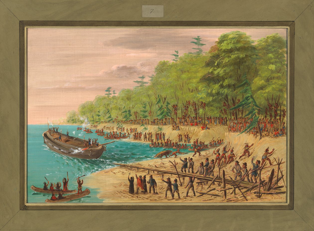 Lançamento do Griffin. Julho de 1679, 1847-48 de George Catlin
