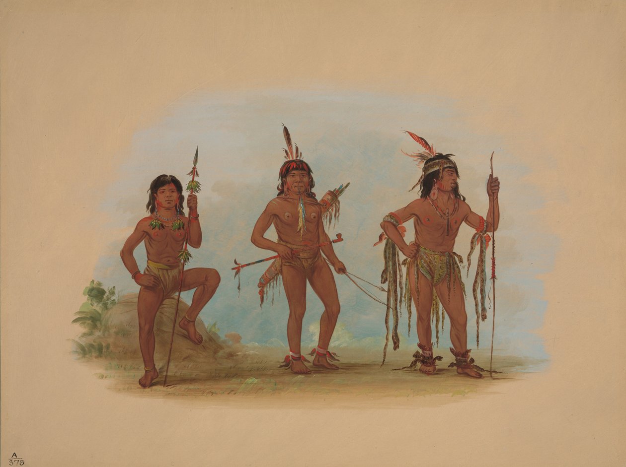 Lengua Curandeiro com Dois Guerreiros, 18541869. de George Catlin