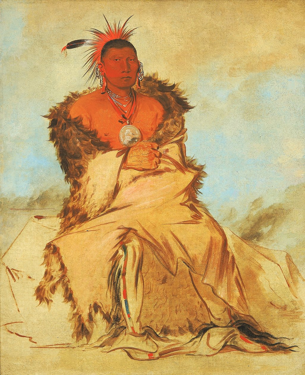 Loo-rá-wée-re-coo, Pássaro que vai para a guerra, um Pawnee de Tapage de George Catlin