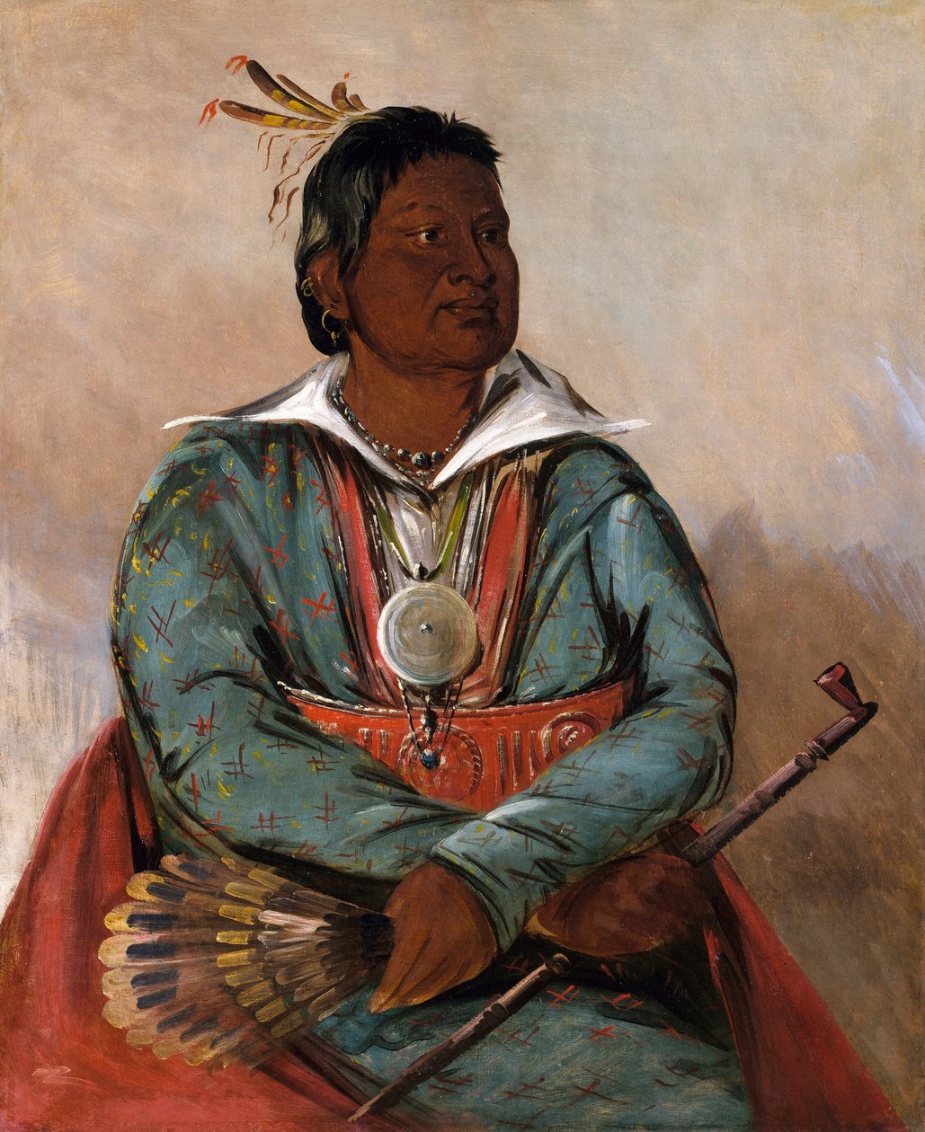 Mó-sho-la-túb-bee, Aquele que apaga e mata, chefe da tribo de George Catlin